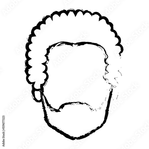 young man head avatar character vector illustration design