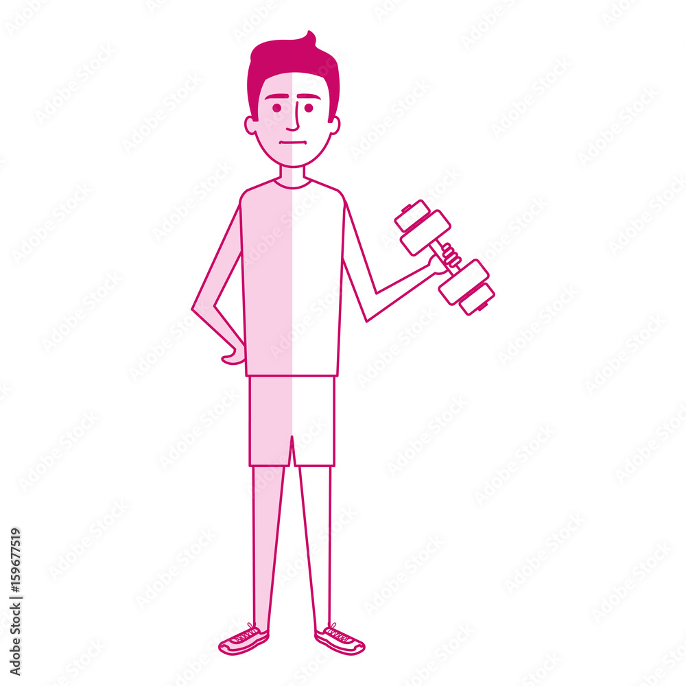 athletic man weight lifting character vector illustration design