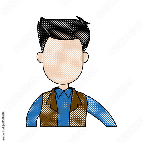young man avatar character portrait people image vector illustration