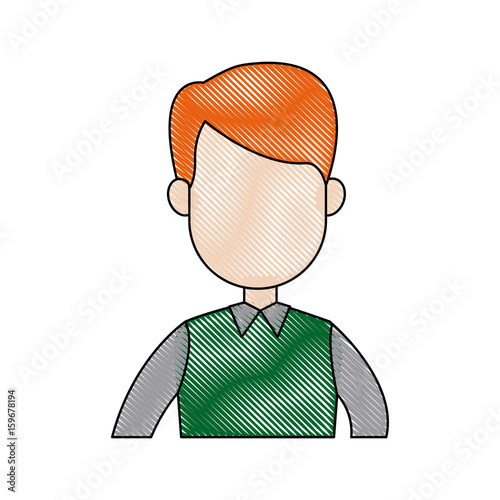 young man avatar character portrait people image vector illustration