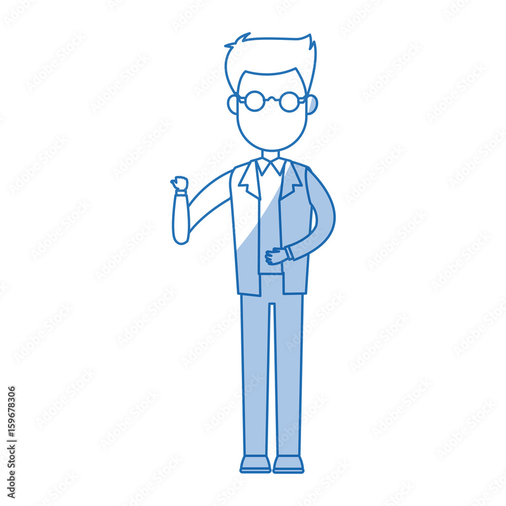 standing man business character professional vector illustration standing man business character professional vector illustration