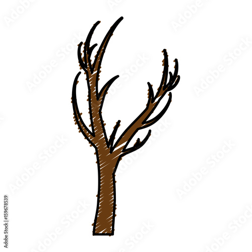 Fototapeta Naklejka Na Ścianę i Meble -  dry tree icon over white background vector illustration