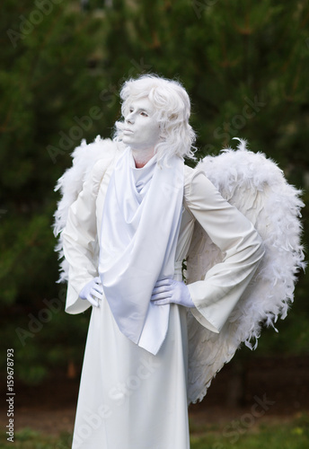 Live angel statue. photo