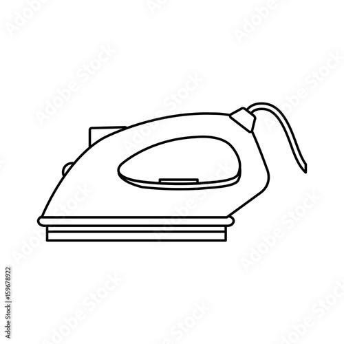iron icon over white background vector illustration
