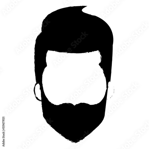 young man head with beard avatar character vector illustration design