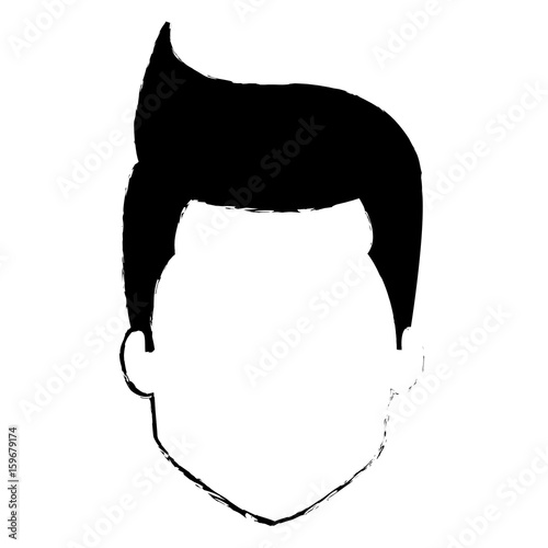 young man head avatar character vector illustration design