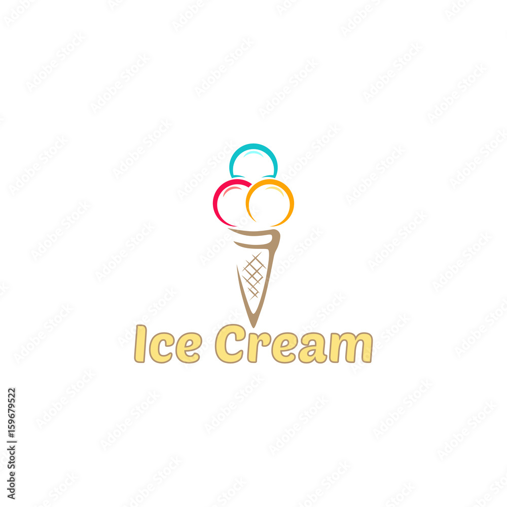 Ice cream logo for company or shop