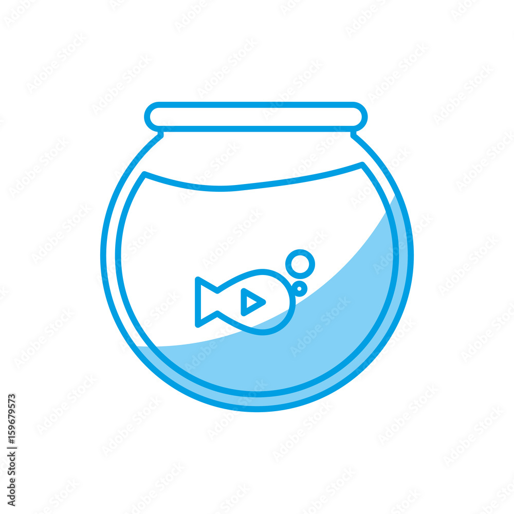 fishbowl icon over white background vector illustration