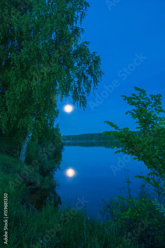 Beautiful lunar landscape on the banks of the river.