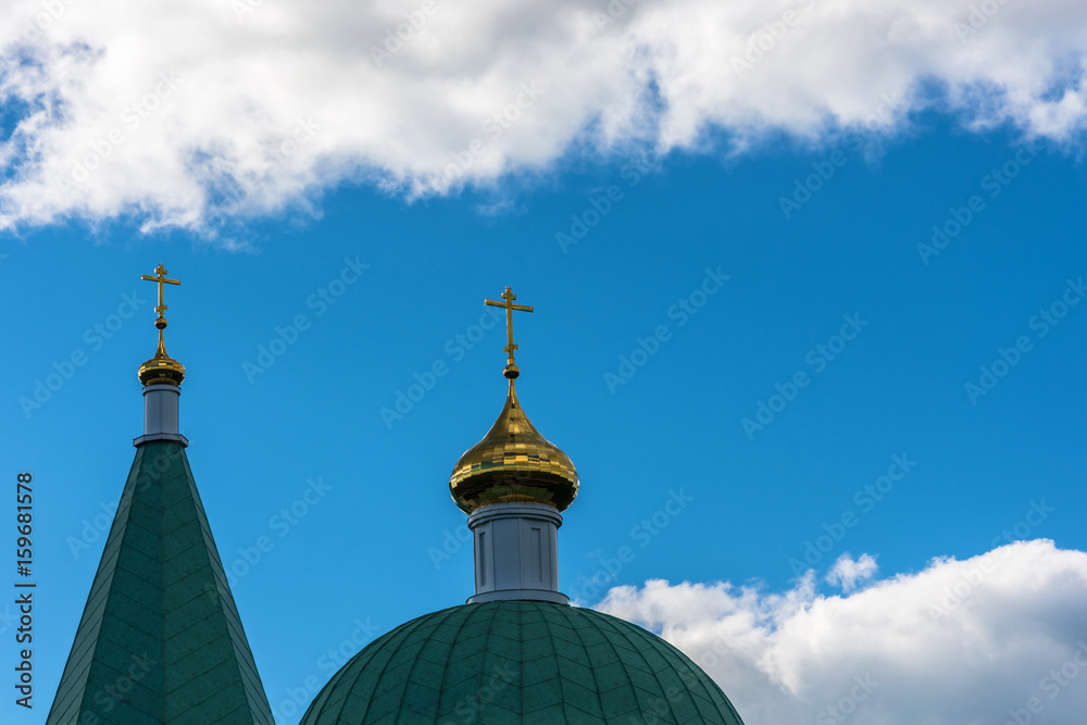 The Golden domes against the sky.