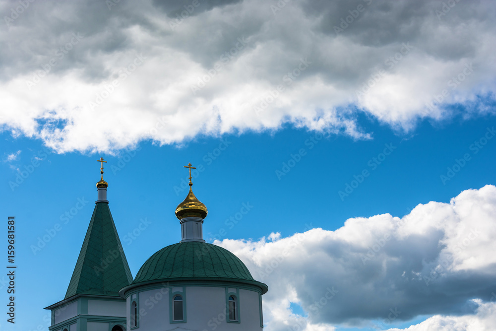 The Golden domes against the sky. The Golden domes against the sky.