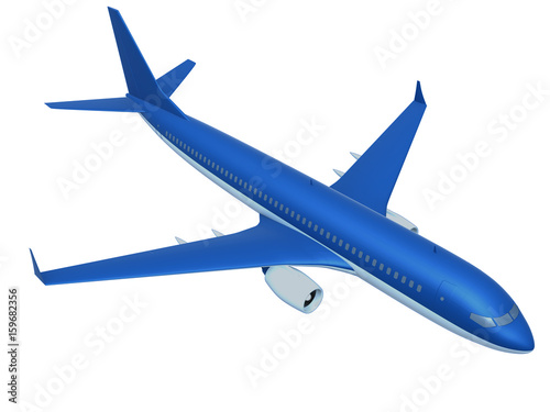 3d illustration of airplane in flying isolated.