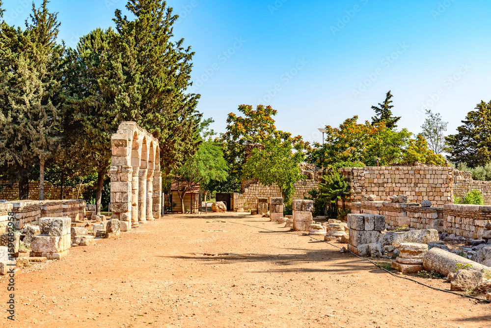 Umayyad City of Anjar in Lebanon. It is located about 50km east of Beirut and has led to its designation as a UNESCO World Heritage Site in 1984. 