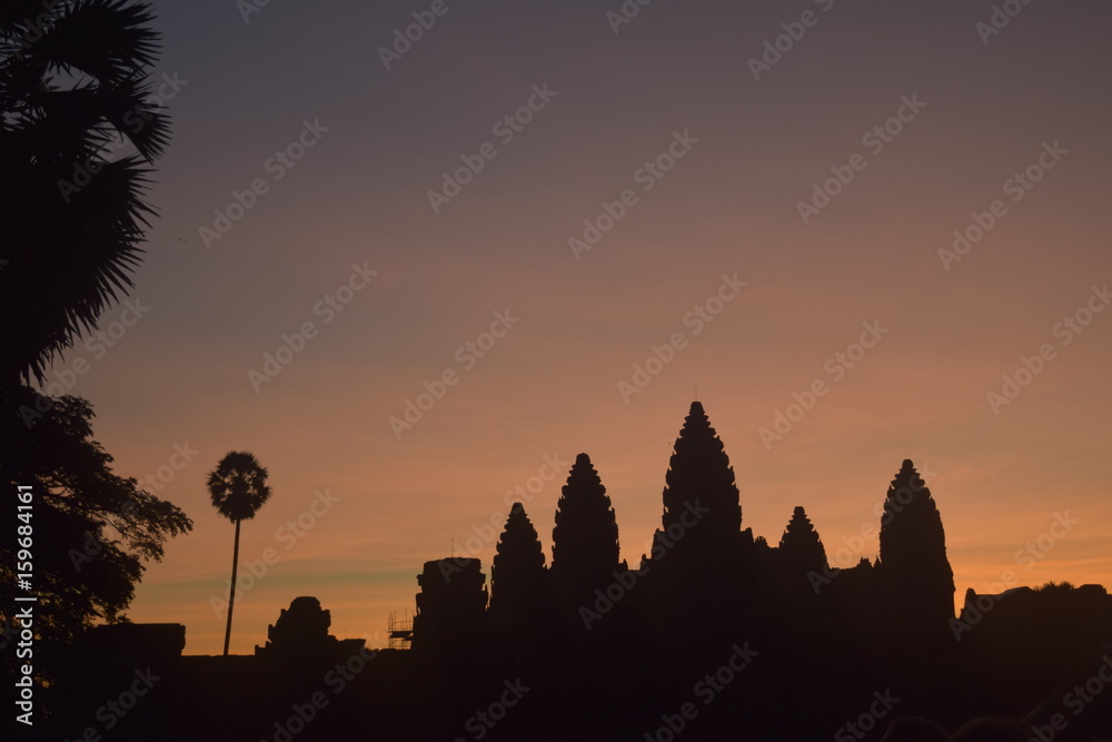 Fototapeta premium sunrise in Angkor wat at Seam reap in cambodia