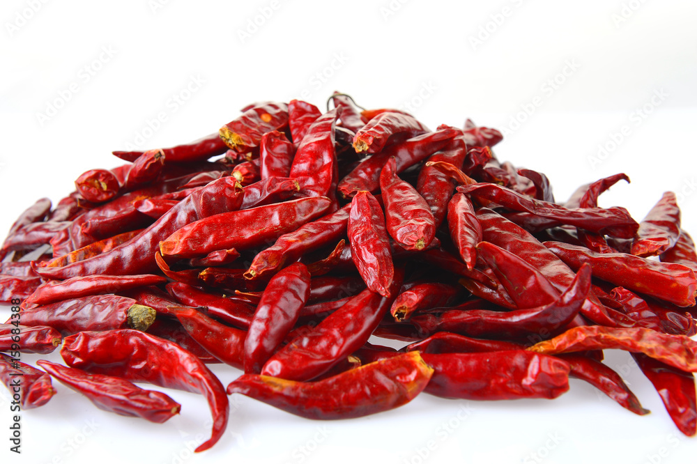 The chili of isolated on a white background The chili of isolated on a white background