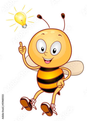 Bee Mascot Light Bulb