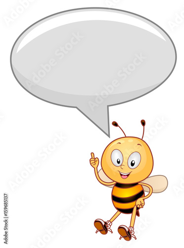 Bee Mascot Speech Bubble