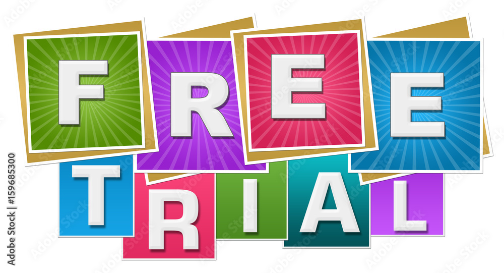 Free Trial Colorful Squares Burst Stripes Free Trial Colorful Squares Burst Stripes