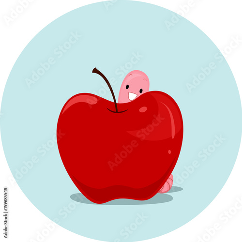 Preposition Apple Worm Behind