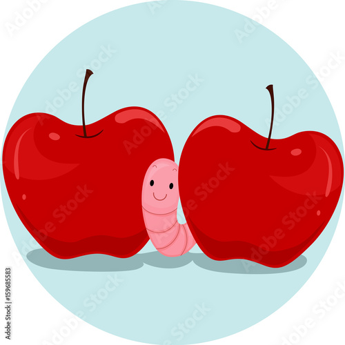 Preposition Apple Worm Between