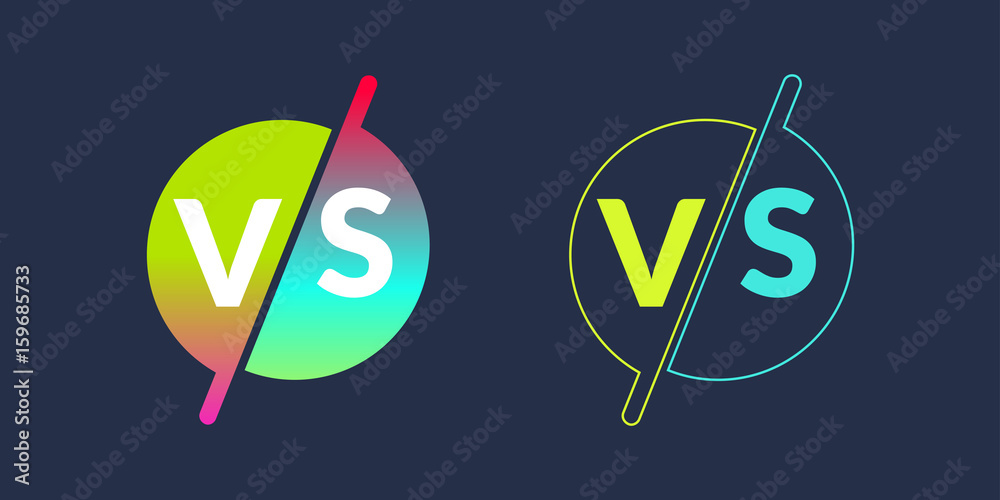 Bright poster symbols of confrontation VS, can be the same logo. Vector ...