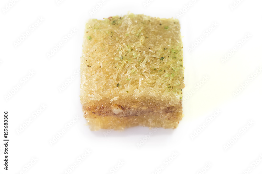 One east sweet baklava pastry isolated on white