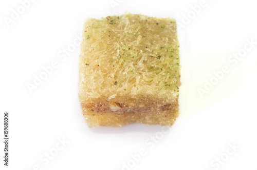 One east sweet baklava pastry isolated on white