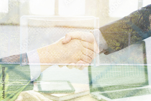 businessman shake hand at the office in the morning