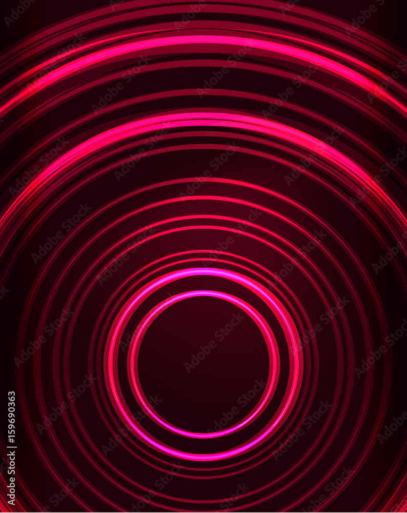 Fototapeta premium Neon circles abstract background