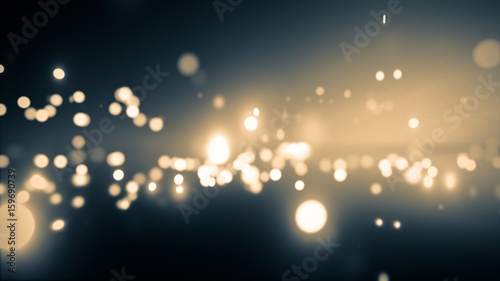 Abstract Sparkling Gold Bokeh Black Background
