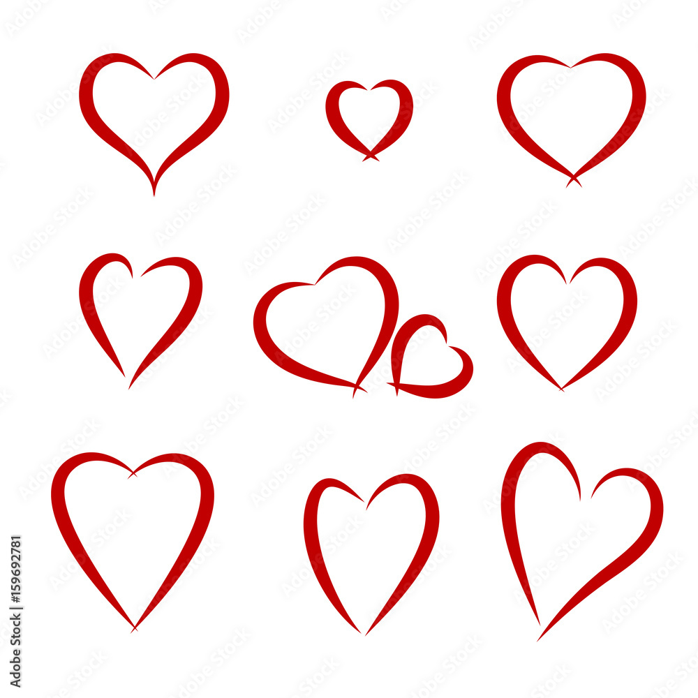 Hearts drawing set