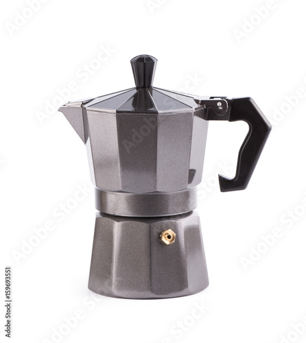 Geyser coffee maker isolated on white background