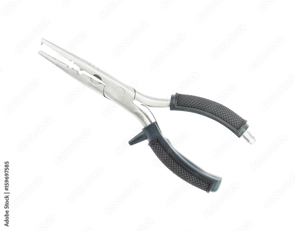 Tackle pliers for fishing isolated on white background Tackle pliers for fishing isolated on white background