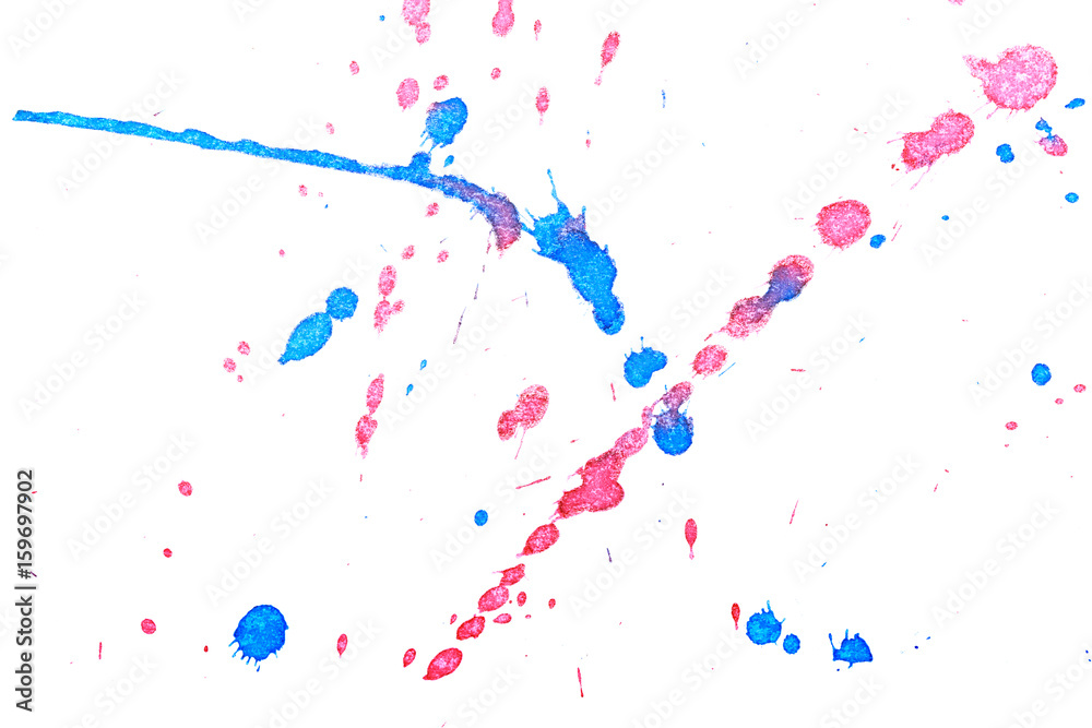 Abstract red blue ink splash