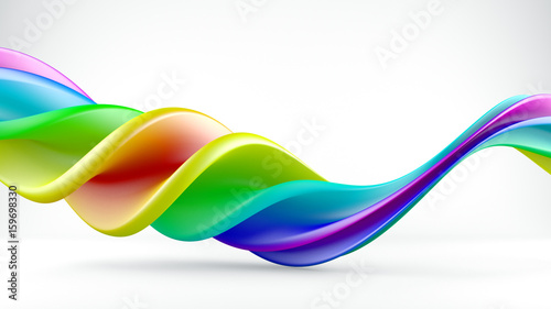 Quadro em tela Bright colorful twisted shape abstract 3D render