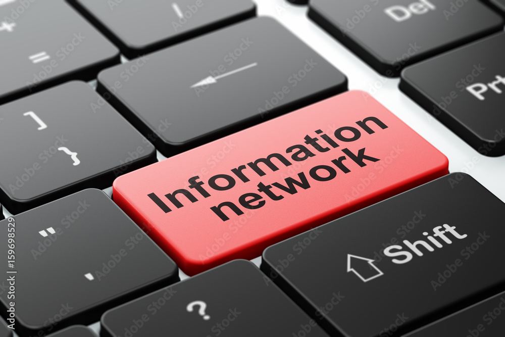 Data concept: Information Network on computer keyboard background Stock ...