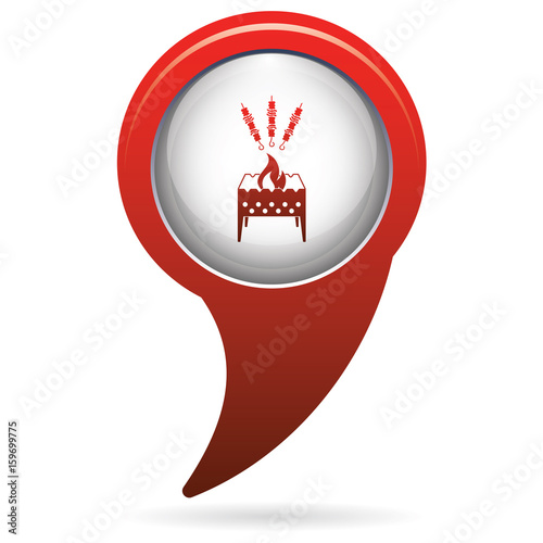Brazier grill with kebab icon