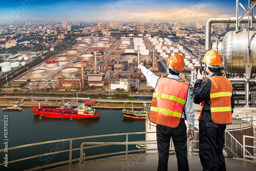 Engineer survey of oil refiner