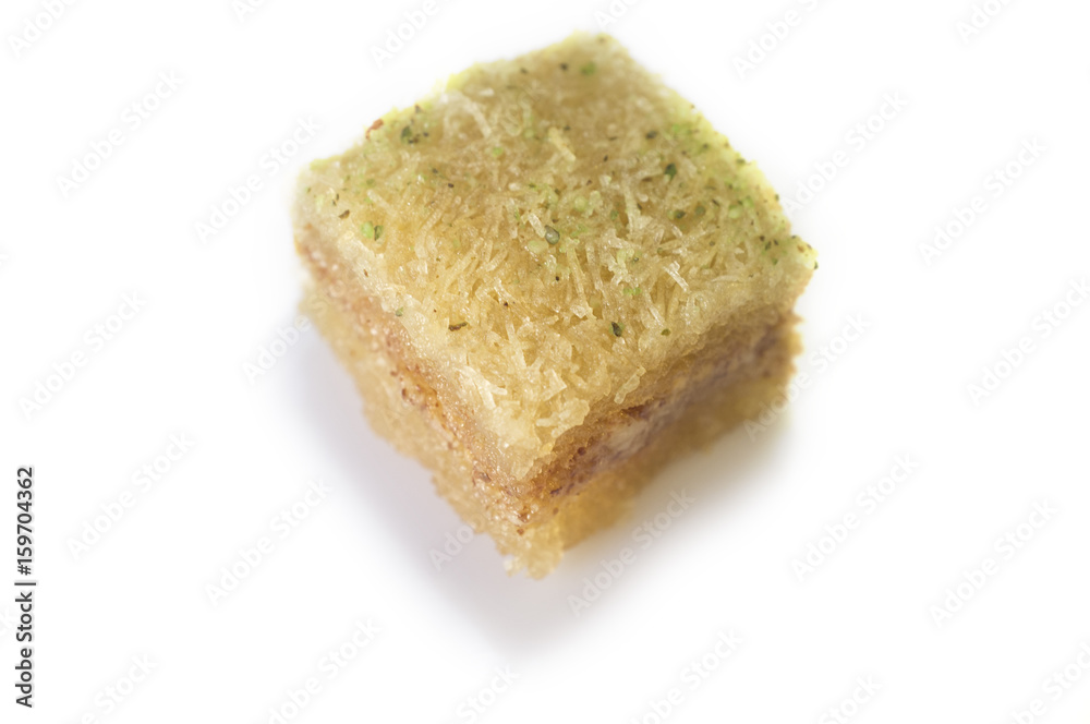 One east sweet baklava pastry isolated on white One east sweet baklava pastry isolated on white