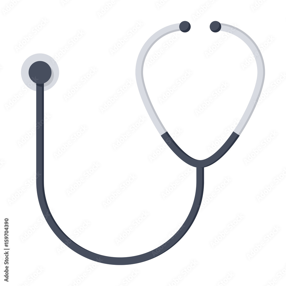 Stethoscope medical icon, vector illustration in flat style Stethoscope medical icon, vector illustration in flat style