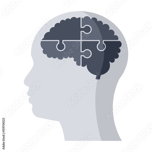 Psychiatry or psychology medical icon, vector illustration in flat style