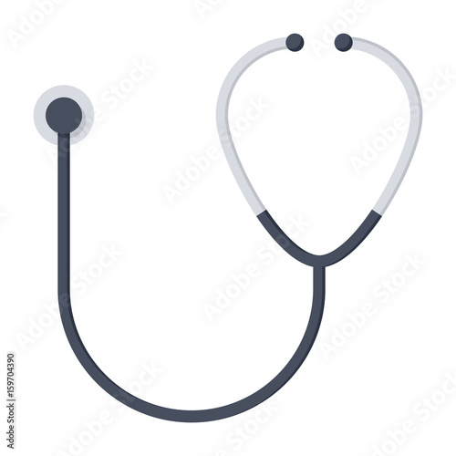 Stethoscope medical icon, vector illustration in flat style