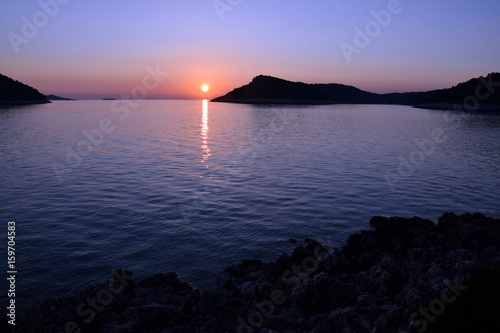 Night on the sea on island Lastovo