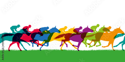 cheval - présentation - cheval de course - bannière - course hippique - silhouette
