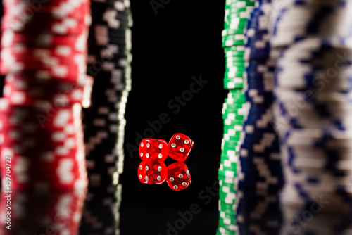 Dice and casino chips photo