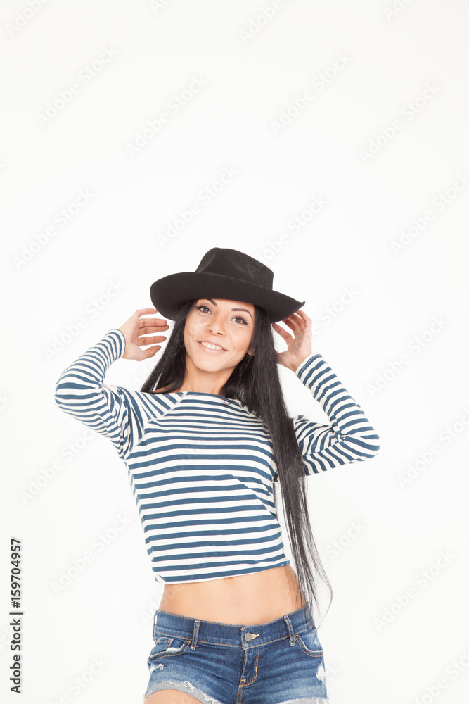 Funny african american woman on a white background Funny african american woman on a white background