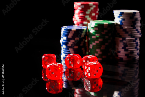 Dice and casino chips photo