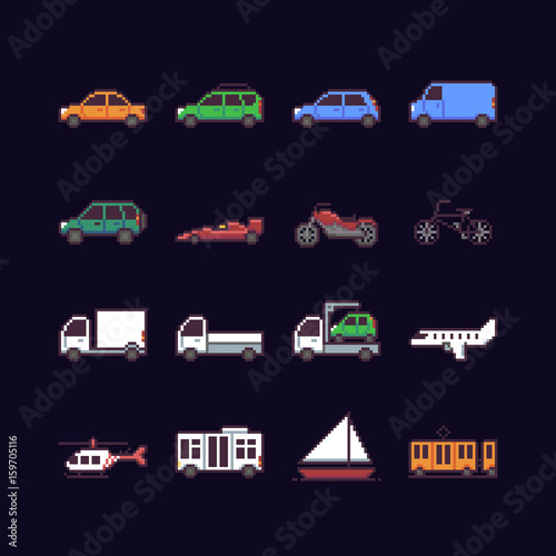 Fototapeta Transport Pixel Art