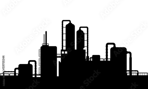 Factory of chemical Industries silhouette