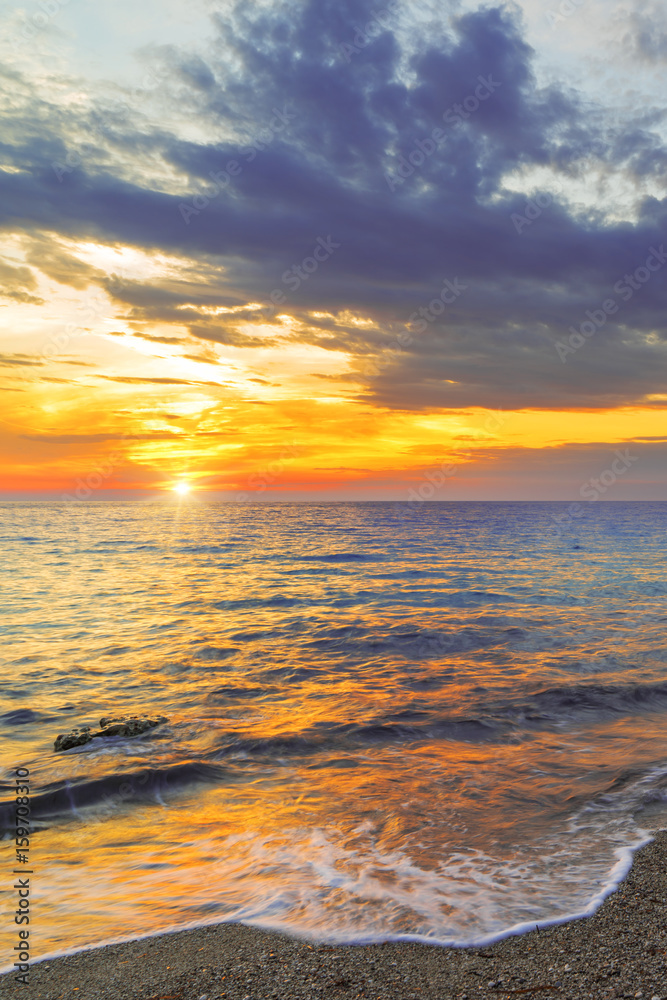 Fototapeta premium Sunset at the beach in Lefkada